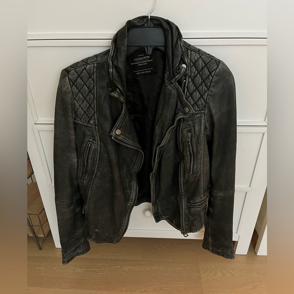 COPY - All Saints Cargo Leather Biker Jacket